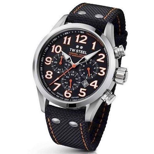 Image of TW Steel 48 mm sort med orange Quartz Miyota Herre ur, model TW963